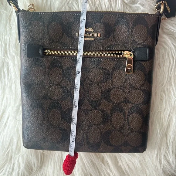 New Never Used Coach Mini Rowan File Crossbody Bag In Signature Canvas - Picture 11 of 12